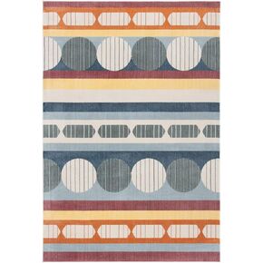 SAFAVIEH Orwell Collection Runner Rug - 2'2" x 9', Blue & Yellow, Mid-Century Modern Design, Non-Shedding & Easy Care, Ideal for High Traffic Areas in Living Room, Bedroom (ORW367M)