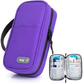 Insulin Cooler Travel Case with 2 Big Ice Packs for Long Trip and Daily Life - Portable Insulin Pen Cooler TSA Approved Insulated Medication Cooler Travel Case (Purple)