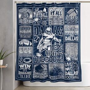 Red Kingdom Shower Curtain, Football Style Curtain Gifts for Men Women Fans, Football Team Shower Curtain for Bathroom Decor 60 x 72 Inch