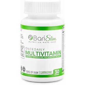 BariSlim Once Daily Bariatric Multivitamin Capsule - 18mg of Iron - Bariatric Vitamin & Supplement for Post Bariatric Surgery Including Gastric Bypass & Gastric Sleeve | 90 Day Supply