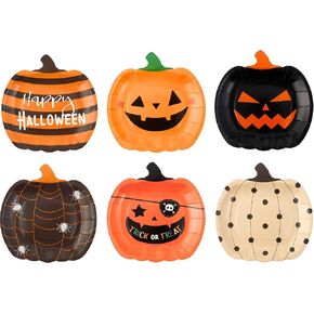 Winoo Design Halloween Paper Plates - 48 PK - Pumpkin Paper Plates Disposable for Halloween Decor Halloween Decorations for Table Halloween Party Supplies Halloween Party Favor