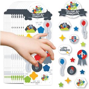 Big Dot of Happiness Calling All Knights and Dragons - Medieval Birthday Party Favor Kids Stickers - 16 Sheets - 256 Stickers