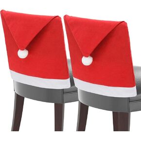 Magshion 2 قطعة كرسي عيد الميلاد الخلفي يغطي الأحمر غير المنسوجة النسيج احتفالي كرسي الديكور لعيد الميلاد غرفة الطعام كرسي ديكور عطلة ديكور المنزل in Kuwait