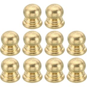 PATIKIL M5x0.8 Thread Brass Cap Nuts Knob, 10 Pack Lamp Finial Decoration Screw Caps Nut Handle Knob Decoration for Lighting Furniture Cabinet, 10mm