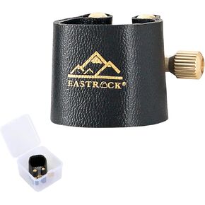 EASTROCK Alto Saxophone Ligature Kit, Metal Ligature for Saxophone Mouthpiece with Plastic Cap, Wind Musical Instruments Accessory for Beginner and Student