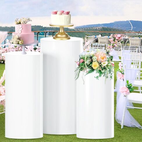 FUHSY Cylinder Pedestal Stand 5 PCS Clear Cylinder Stands for Party Round Cake Pillar Stand Display Cylinders for Parties Stand Acrylic Cylinder Plinth Stand for Birthday Dessert Garden Indoor Outdoor in Saudi Arabia
