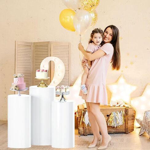 FUHSY Cylinder Pedestal Stand 5 PCS Clear Cylinder Stands for Party Round Cake Pillar Stand Display Cylinders for Parties Stand Acrylic Cylinder Plinth Stand for Birthday Dessert Garden Indoor Outdoor in Saudi Arabia