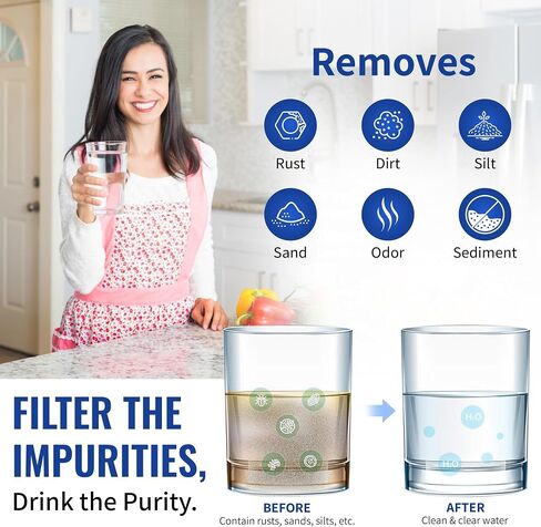CFS – 4 Pack Sediment Water Filter Cartridges Compatible with 9534-40, EC110 Models – Remove Bad Taste and Odor – Whole House Replacement Water Filter Cartridge – 1 Micron in Saudi Arabia