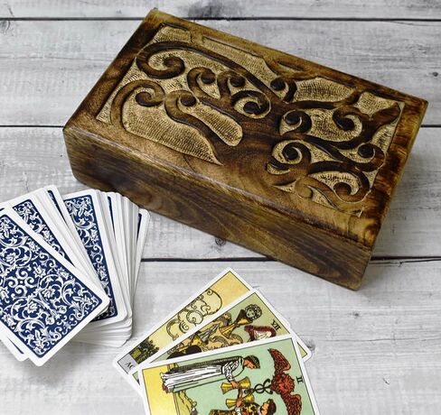 صندوق خشبي للتذكار، متعدد الاستخدامات، منحوت يدويًا| صندوق متعدد الأغراض| صندوق المجوهرات (4 بوصة) in Saudi Arabia
