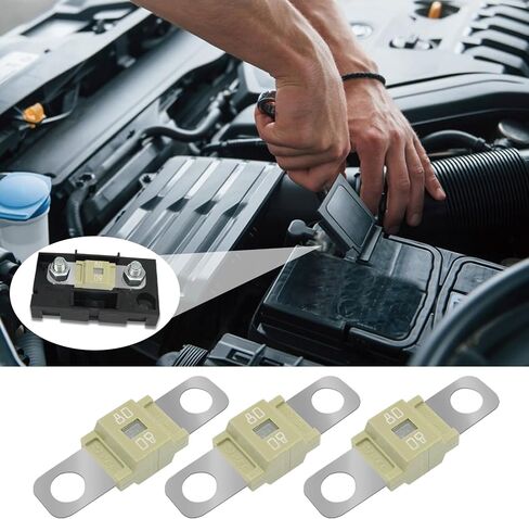 3 قطع AMI/Midi Fuse، 80A High Current Fuse Bolt-on Fuse، حوامل وHigh Current Bolt-on Midi Fuse، ملحقات السيارة MEGA/AMG/ANM المسمار فيوز عالمي للسيارات ومركبات البناء (80A) in Saudi Arabia