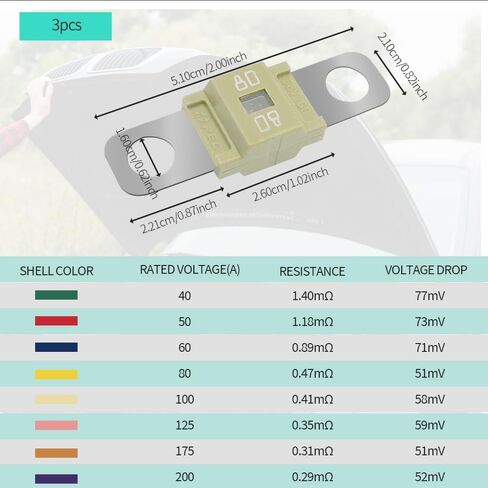 3 قطع AMI/Midi Fuse، 80A High Current Fuse Bolt-on Fuse، حوامل وHigh Current Bolt-on Midi Fuse، ملحقات السيارة MEGA/AMG/ANM المسمار فيوز عالمي للسيارات ومركبات البناء (80A) in Saudi Arabia