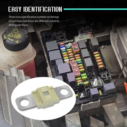 3 قطع AMI/Midi Fuse، 80A High Current Fuse Bolt-on Fuse، حوامل وHigh Current Bolt-on Midi Fuse، ملحقات السيارة MEGA/AMG/ANM المسمار فيوز عالمي للسيارات ومركبات البناء (80A) in Saudi Arabia