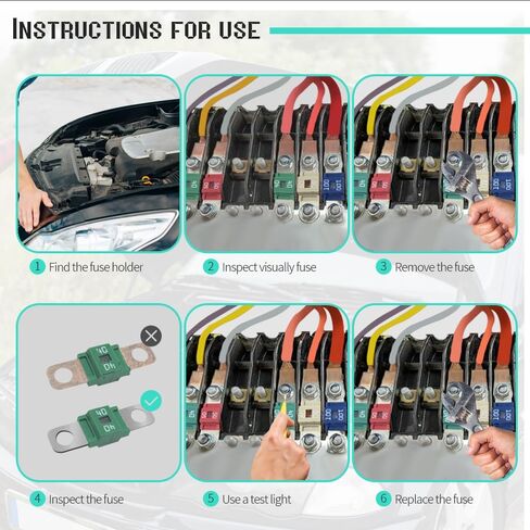 3 قطع AMI/Midi Fuse، 80A High Current Fuse Bolt-on Fuse، حوامل وHigh Current Bolt-on Midi Fuse، ملحقات السيارة MEGA/AMG/ANM المسمار فيوز عالمي للسيارات ومركبات البناء (80A) in Saudi Arabia
