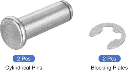 uxcell 2Set M12x75mm 304 الفولاذ المقاوم للصدأ أسطواني رمح المفاجئة تحديد موقع دبوس، رأس مسطح مخدد المفصلي موقف اسطوانة دبوس مع حلقة الاحتفاظ بمشبك E، فضي in Saudi Arabia