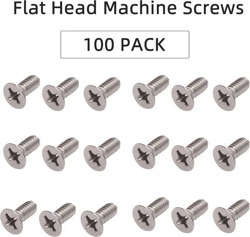 100 Pack 12-24 x 1/2" Black Flat Head Machine Screws, Full Thread, Phillips Drive, 304 Stainless Steel Countersunk Head Screws Coarse Thread UNC 12-24 Thread x 1/2" Length in Saudi Arabia