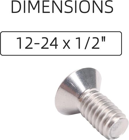 100 Pack 12-24 x 1/2" Black Flat Head Machine Screws, Full Thread, Phillips Drive, 304 Stainless Steel Countersunk Head Screws Coarse Thread UNC 12-24 Thread x 1/2" Length in Saudi Arabia