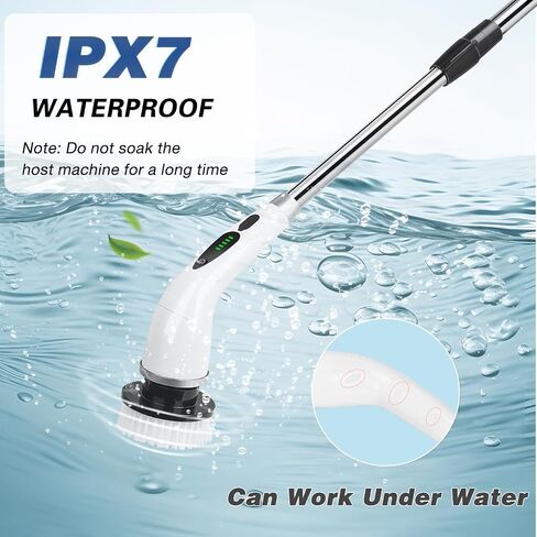 Upgrade Electric Spin Scrubber,Rotatable Electric Scrubber for Cleaning,Power Scrubber with Long Handle & 9 Replaceable Brush Heads,Automatic Shower Cleaner Brush for Bathroom,Floor,Glass,Wall in Saudi Arabia