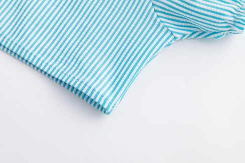 LIZENS Two-Pieces Girls Swimsuit Puff Sleeve Beach Bathing Suit Stripe Bikini Sets in Saudi Arabia