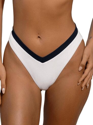 Women's cheecky Contrast Trim Triangle Bikini Set Sexy Bikini Top & Bottom in Saudi Arabia