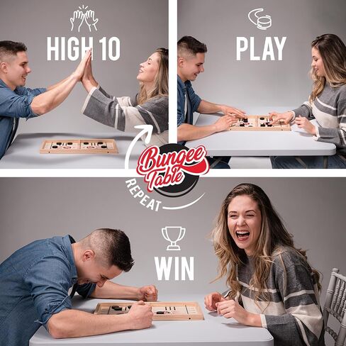 Small Fast Sling Puck Game - Test Your Speed and Accuracy with This Fast Action Super Winner Wooden Air Hockey Board Game - Guaranteed Fun for Family Game Night or Party with Friends in Saudi Arabia