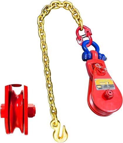 2 Ton Snatch Block with Chain and Swivel Shackle, 3" Sheave for 3/8" Inch Wire Rope,Snatch Block Pulley Kit for Tow Truck Rollback Wrecker Car Hauler Winch, Towing Winch Block Accessories in Kuwait