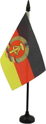 AZ FLAG Gibraltar Table Flag 4'' x 6'' - Gibraltarian Desk Flag 15 x 10 cm - Black Plastic Stick and Base in Saudi Arabia