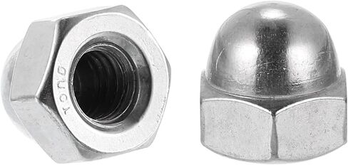 uxcell 3/8"-16 Acorn Cap Nuts, 10Pcs 316 Stainless Steel Dome Cap Head Acorn Nut Hardware Nuts for Bolt Cover, Silvery in Saudi Arabia