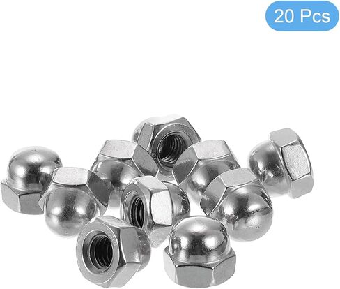 uxcell 3/8"-16 Acorn Cap Nuts, 10Pcs 316 Stainless Steel Dome Cap Head Acorn Nut Hardware Nuts for Bolt Cover, Silvery in Saudi Arabia