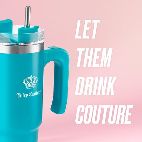 Juicy Couture Travel Style Fashion Water Bottle - Teal - 31.5oz - Trendy Hydration Bottles in Saudi Arabia