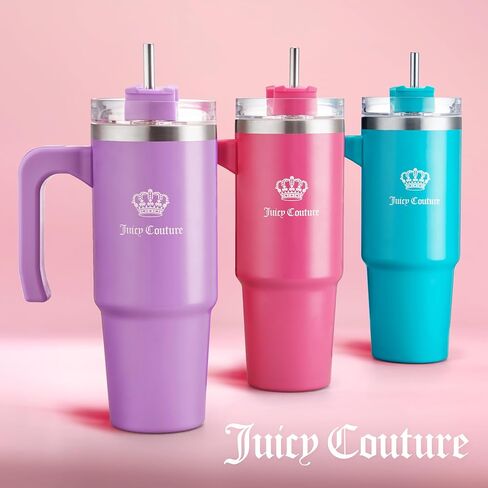 Juicy Couture Travel Style Fashion Water Bottle - Teal - 31.5oz - Trendy Hydration Bottles in Saudi Arabia