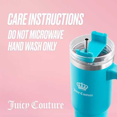 Juicy Couture Travel Style Fashion Water Bottle - Teal - 31.5oz - Trendy Hydration Bottles in Saudi Arabia