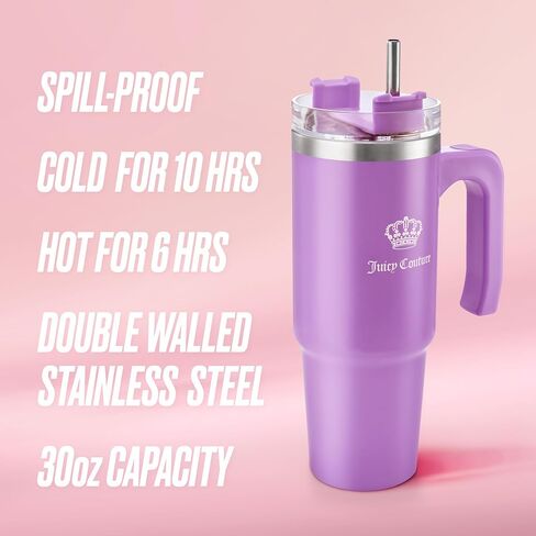 Juicy Couture Travel Style Fashion Water Bottle - Teal - 31.5oz - Trendy Hydration Bottles in Saudi Arabia