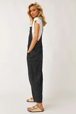 Kedera Womens Overalls Denim Loose Fit Wide Leg Adjustable Baggy Jeans Jumpsuit Y2K Comfy in Saudi Arabia