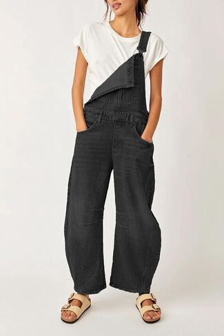Kedera Womens Overalls Denim Loose Fit Wide Leg Adjustable Baggy Jeans Jumpsuit Y2K Comfy in Saudi Arabia