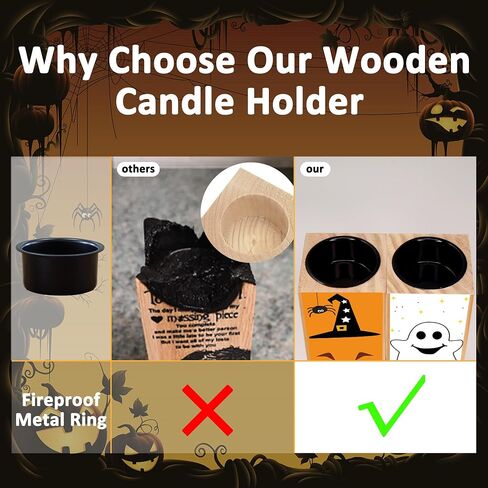 Halloween Themed Decorations Gifts, 2PCS Halloween Candle Holders for Home Indoor Party Decoration, Boo Sign Candlesticks Holders for Halloween Farmhouse Decor in Saudi Arabia