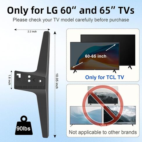 TV Legs Replacement for Samsung Smart TV Legs,TV Base Stand Legs Compatible with Samsung UN55TU8000FXZA UN55CU7000 UN55TU8200FXZA UN55TU8300FXZA LH55BETHLGFXGO Model in Kuwait