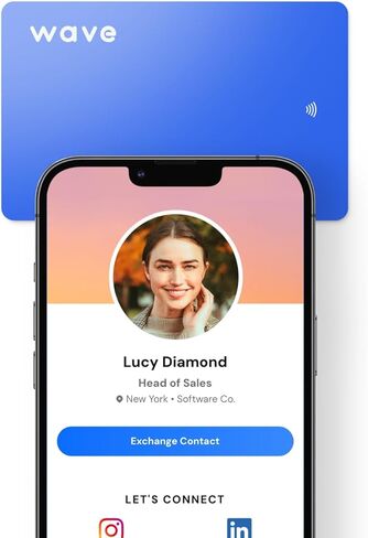 بطاقة عمل رقمية معدنية من Wave - تتضمن بطاقة NFC، وميزة النقر على البطاقة الذكية، ورمز QR ومشاركة جهات الاتصال الإلكترونية (الفولاذ المقاوم للصدأ) in Kuwait