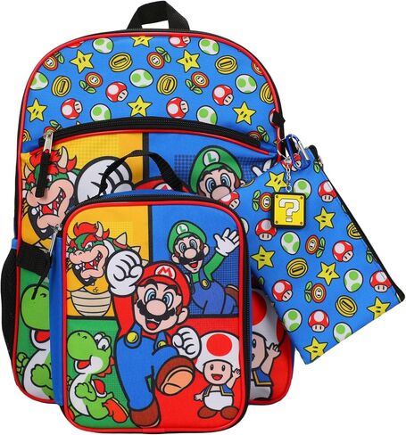 BIOWORLD Super Mario Brothers 5-Piece Backpack & Lunchbox Set in Kuwait