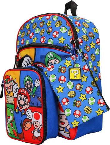 BIOWORLD Super Mario Brothers 5-Piece Backpack & Lunchbox Set in Kuwait