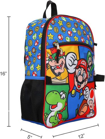 BIOWORLD Super Mario Brothers 5-Piece Backpack & Lunchbox Set in Kuwait