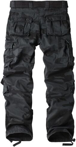 TRGPSG Men's Fleece Lined Hiking Pants Outdoor Windproof Outdoor Cargo Pants Casual Work Ski Pants with 8 Pockets in Kuwait