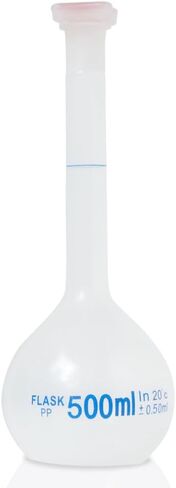 دورق حجمي 100 مل مع غطاء توصيل، بولي بروبيلين، متدرج، نقطة وضع العلامات، Karter Scientific 229W4 (مفرد) in Kuwait
