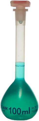 دورق حجمي 100 مل مع غطاء توصيل، بولي بروبيلين، متدرج، نقطة وضع العلامات، Karter Scientific 229W4 (مفرد) in Kuwait