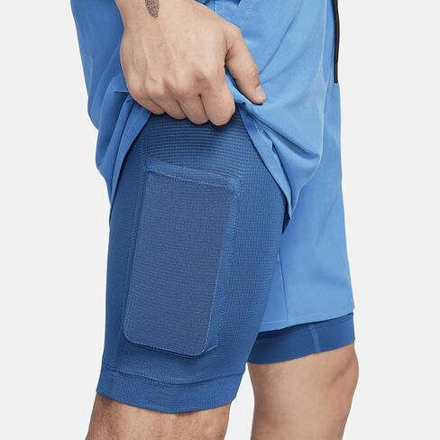 شورت Nike Unlimited للرجال Dri-FIT 7 بوصات 2 في 1 متعدد الاستخدامات (أزرق نجمي/أزرق كورت/أسود/أزرق نجمي، DV9334-402) in Saudi Arabia