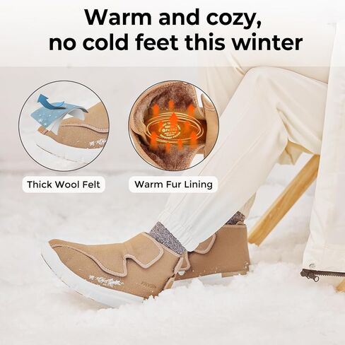 FitVille Diabetic Boots for Women Wide Width Fully Adjustable Straps Winter Boots for Women Wide Width with Warm Fur Lining Diabetic Shoes for Women Extra Wide Width Foot Pain Relief Neuropathy in Saudi Arabia
