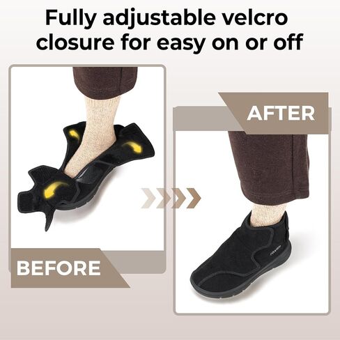 FitVille Diabetic Boots for Women Wide Width Fully Adjustable Straps Winter Boots for Women Wide Width with Warm Fur Lining Diabetic Shoes for Women Extra Wide Width Foot Pain Relief Neuropathy in Saudi Arabia