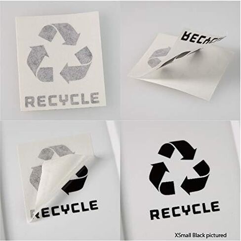 Recycle and Trash Stickers Modern Logo (1 ea) Symbol to Organize Trash cans or Garbage containers and Walls - Vinyl Decal Sticker - Contour Cut (Metallic Blue/Black, XSmall) in Saudi Arabia