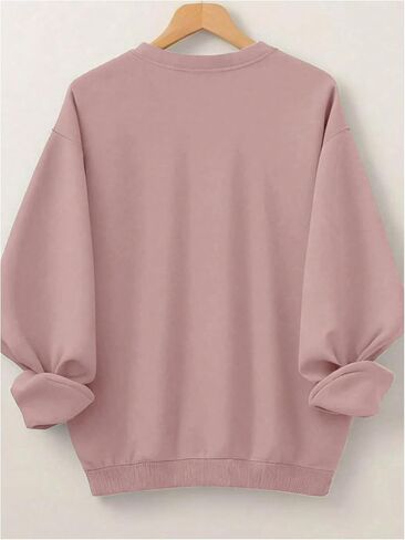 SOLY HUX Women's Plus Size Sweatshirt Letter Print Crew Neck Long Sleeve Pullover Tops in Saudi Arabia