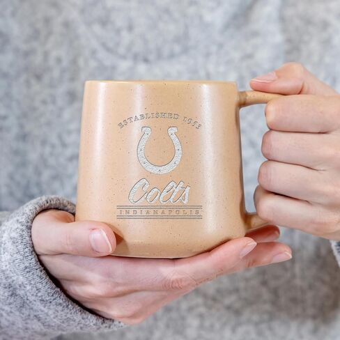 Rico Industries NFL Football Indianapolis Colts Sand 16oz Ceramic Taper Mug in Saudi Arabia