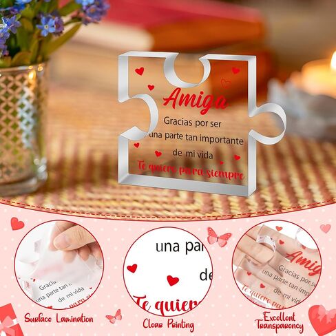 Yopyame Spanish Dad Birthday Gifts - Regalos para Papá Puzzle Acrylic Plaque for Office Desk Decor Keepsake Paperweights Gifts for Dad in Spanish Christmas for Dad from Daughter Son in Saudi Arabia
